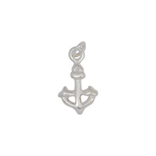 Load image into Gallery viewer, Sterling Silver, 11.0mm Width by 2.5mm Length by 18.4mm Height, Anchor Charm. Quantity Per Pack: 2 Pieces.
