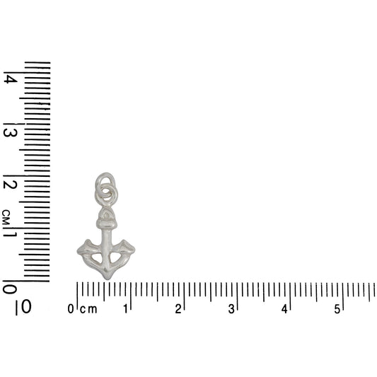 Sterling Silver, 11.0mm Width by 2.5mm Length by 18.4mm Height, Anchor Charm. Quantity Per Pack: 2 Pieces.