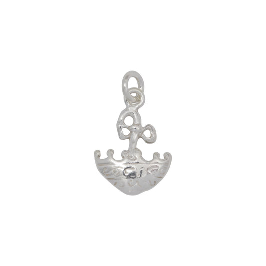 Sterling Silver, 12.3mm Width by 1.9mm Length by 16.3mm Height, Umbrella Charm. Quantity Per Pack: 5 Pieces.