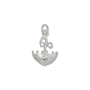 Sterling Silver, 12.3mm Width by 1.9mm Length by 16.3mm Height, Umbrella Charm. Quantity Per Pack: 5 Pieces.