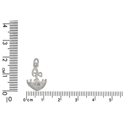 Sterling Silver, 12.3mm Width by 1.9mm Length by 16.3mm Height, Umbrella Charm. Quantity Per Pack: 5 Pieces.