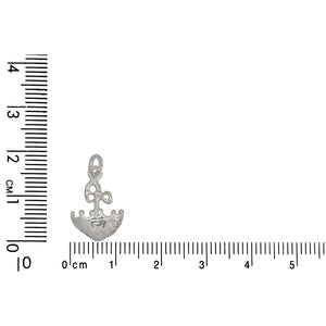 Sterling Silver, 12.3mm Width by 1.9mm Length by 16.3mm Height, Umbrella Charm. Quantity Per Pack: 5 Pieces.