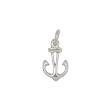 Load image into Gallery viewer, Sterling Silver, 8.4mm Width by 1.6mm Length by 13.8mm Height, Anchor Charm. Quantity Per Pack: 5 Pieces.
