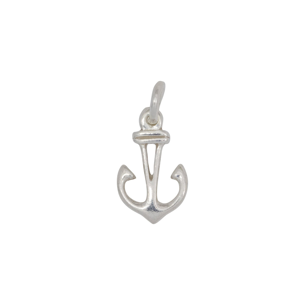 Sterling Silver, 8.4mm Width by 1.6mm Length by 13.8mm Height, Anchor Charm. Quantity Per Pack: 5 Pieces.