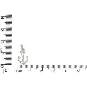 Sterling Silver, 8.4mm Width by 1.6mm Length by 13.8mm Height, Anchor Charm. Quantity Per Pack: 5 Pieces.