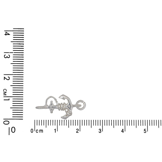 Sterling Silver, 3.7mm Width by 10.8mm Length by 20.1mm Height, Anchor Charm. Quantity Per Pack: 5 Pieces.