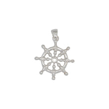 Load image into Gallery viewer, Sterling Silver, 27.7mm Width by 3.2mm Length by 31.6mm Height, Wheel Pendant. Quantity Per Pack: 1 Piece.
