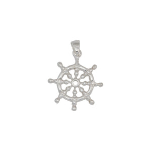 Sterling Silver, 27.7mm Width by 3.2mm Length by 31.6mm Height, Wheel Pendant. Quantity Per Pack: 1 Piece.