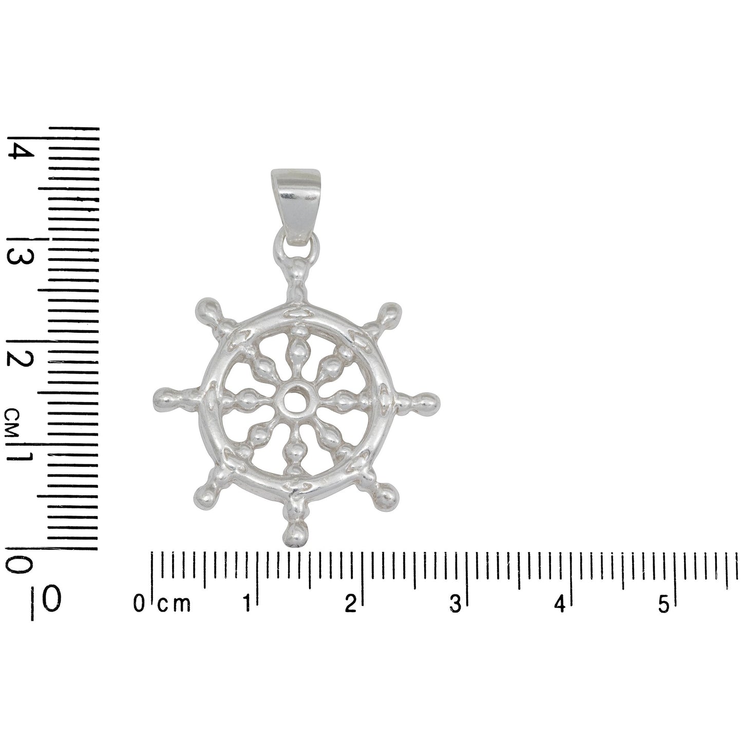 Sterling Silver, 27.7mm Width by 3.2mm Length by 31.6mm Height, Wheel Pendant. Quantity Per Pack: 1 Piece.