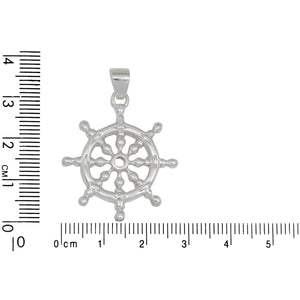 Sterling Silver, 27.7mm Width by 3.2mm Length by 31.6mm Height, Wheel Pendant. Quantity Per Pack: 1 Piece.