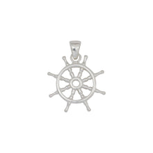 Load image into Gallery viewer, Sterling Silver, 23.6mm Width by 3.3mm Length by 25.1mm Height, Wheel Pendant. Quantity Per Pack: 1 Piece.
