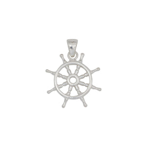 Sterling Silver, 23.6mm Width by 3.3mm Length by 25.1mm Height, Wheel Pendant. Quantity Per Pack: 1 Piece.