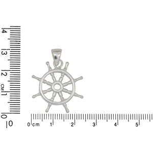 Sterling Silver, 23.6mm Width by 3.3mm Length by 25.1mm Height, Wheel Pendant. Quantity Per Pack: 1 Piece.