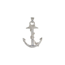 Load image into Gallery viewer, Sterling Silver, 26.1mm Width by 6.3mm Length by 36.3mm Height, Anchor Pendant. Quantity Per Pack: 1 Piece.
