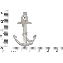 Load image into Gallery viewer, Sterling Silver, 26.1mm Width by 6.3mm Length by 36.3mm Height, Anchor Pendant. Quantity Per Pack: 1 Piece.
