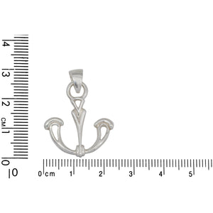 Sterling Silver, 23.3mm Width by 2.6mm Length by 25.9mm Height, Anchor Pendant. Quantity Per Pack: 1 Piece.