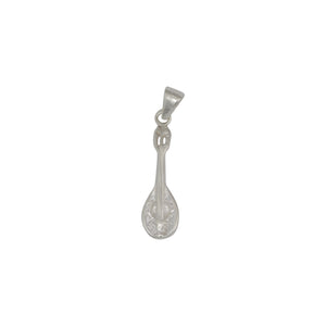 Sterling Silver, 8.6mm Width by 5.6mm Length by 31.0mm Height, Lute Pendant. Quantity Per Pack: 1 Piece.