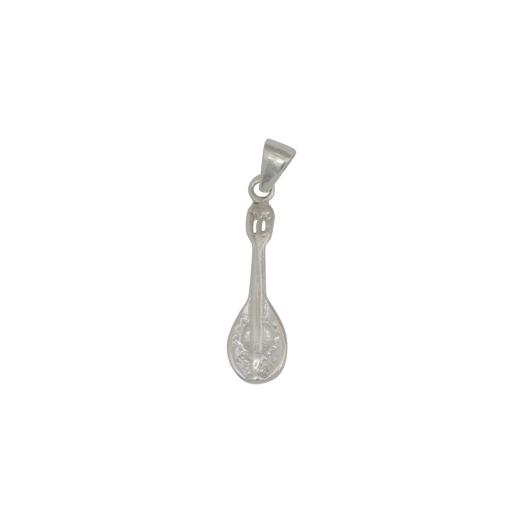 Sterling Silver, 8.6mm Width by 5.6mm Length by 31.0mm Height, Lute Pendant. Quantity Per Pack: 1 Piece.