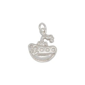 Sterling Silver, 13.8mm Width by 3.5mm Length by 17.1mm Height, Boat Charm. Quantity Per Pack: 4 Pieces.