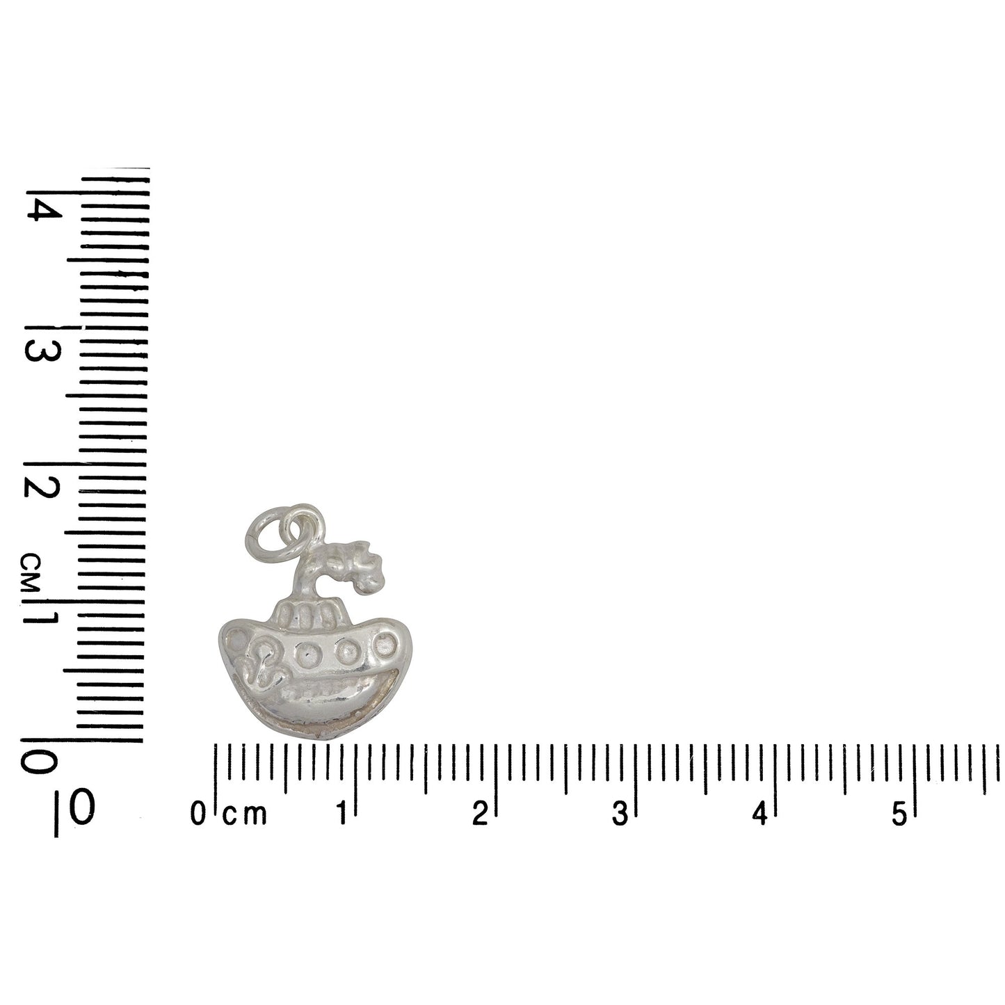 Sterling Silver, 13.8mm Width by 3.5mm Length by 17.1mm Height, Boat Charm. Quantity Per Pack: 4 Pieces.