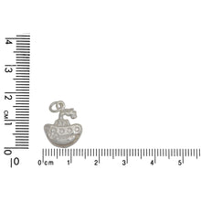 Load image into Gallery viewer, Sterling Silver, 13.8mm Width by 3.5mm Length by 17.1mm Height, Boat Charm. Quantity Per Pack: 4 Pieces.
