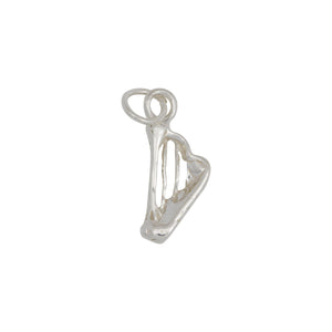 Sterling Silver, 7.8mm Width by 2.1mm Length by 17.1mm Height, Harp Charm. Quantity Per Pack: 5 Pieces.