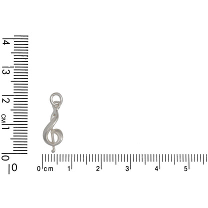 Sterling Silver, 7.1mm Width by 3.6mm Length by 17.4mm Height, Clef Music Note Charm. Quantity Per Pack: 4 Pieces.