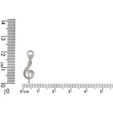 Load image into Gallery viewer, Sterling Silver, 7.1mm Width by 3.6mm Length by 17.4mm Height, Clef Music Note Charm. Quantity Per Pack: 4 Pieces.
