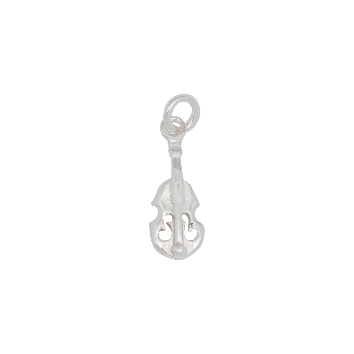 Sterling Silver, 6.5mm Width by 2.4mm Length by 17.5mm Height, Violin Charm. Quantity Per Pack: 4 Pieces.