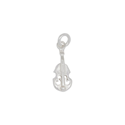Sterling Silver, 6.5mm Width by 2.4mm Length by 17.5mm Height, Violin Charm. Quantity Per Pack: 4 Pieces.
