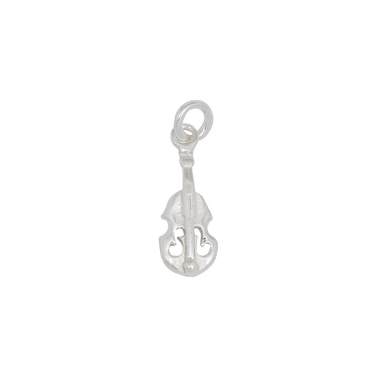 Sterling Silver, 6.5mm Width by 2.4mm Length by 17.5mm Height, Violin Charm. Quantity Per Pack: 4 Pieces.