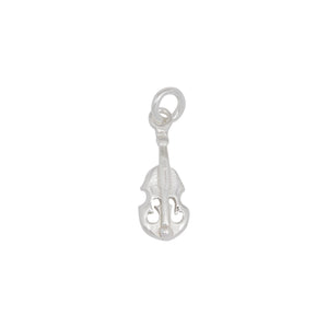 Sterling Silver, 6.5mm Width by 2.4mm Length by 17.5mm Height, Violin Charm. Quantity Per Pack: 4 Pieces.