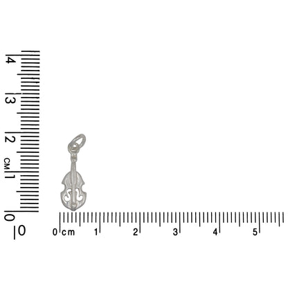 Sterling Silver, 6.5mm Width by 2.4mm Length by 17.5mm Height, Violin Charm. Quantity Per Pack: 4 Pieces.
