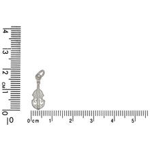 Load image into Gallery viewer, Sterling Silver, 6.5mm Width by 2.4mm Length by 17.5mm Height, Violin Charm. Quantity Per Pack: 4 Pieces.
