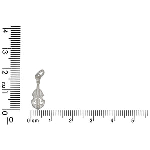 Sterling Silver, 6.5mm Width by 2.4mm Length by 17.5mm Height, Violin Charm. Quantity Per Pack: 4 Pieces.