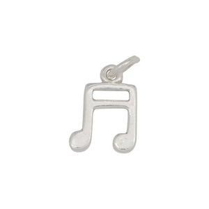 Sterling Silver, 9.6mm Width by 1.2mm Length by 12.8mm Height, Music Note Charm. Quantity Per Pack: 5 Pieces.