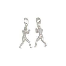 Load image into Gallery viewer, Sterling Silver, 14.2mm Width by 5.5mm Length by 27.6mm Height, Boxer Pendant. Quantity Per Pack: 2 Pieces.
