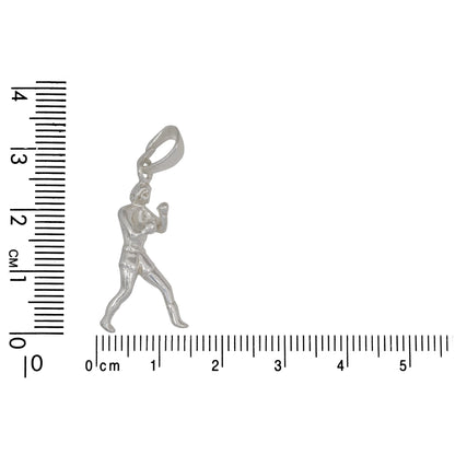 Sterling Silver, 14.2mm Width by 5.5mm Length by 27.6mm Height, Boxer Pendant. Quantity Per Pack: 2 Pieces.