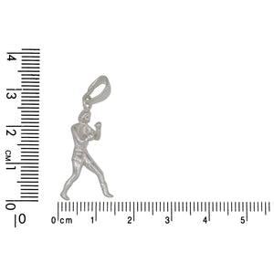 Sterling Silver, 14.2mm Width by 5.5mm Length by 27.6mm Height, Boxer Pendant. Quantity Per Pack: 2 Pieces.