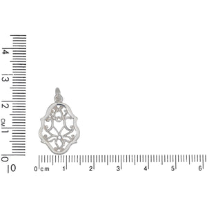 Sterling Silver, 15.4mm Width by 1.4mm Length by 22.6mm Height, Filigree Charm. Quantity Per Pack: 3 Pieces.