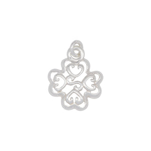 Sterling Silver, 14.3mm Width by 2.3mm Length by 17.1mm Height, Filigree Flower Charm. Quantity Per Pack: 5 Pieces.