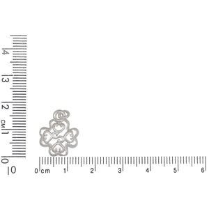 Sterling Silver, 14.3mm Width by 2.3mm Length by 17.1mm Height, Filigree Flower Charm. Quantity Per Pack: 5 Pieces.