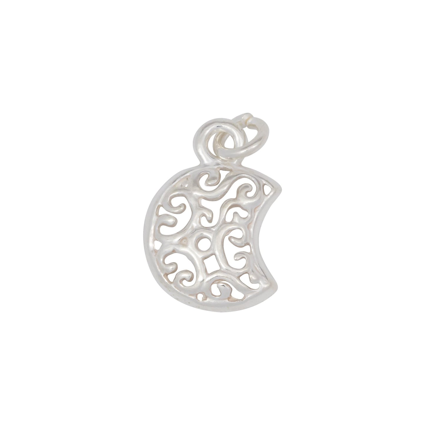Sterling Silver, 11.3mm Width by 2.4mm Length by 16.5mm Height, Filigree Charm. Quantity Per Pack: 5 Pieces.