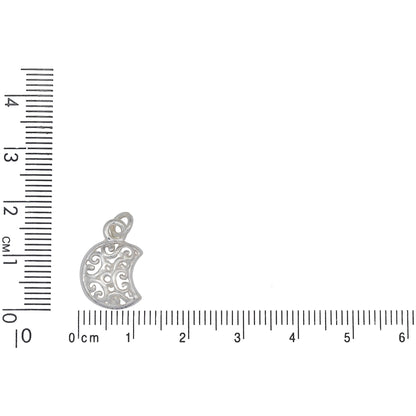 Sterling Silver, 11.3mm Width by 2.4mm Length by 16.5mm Height, Filigree Charm. Quantity Per Pack: 5 Pieces.