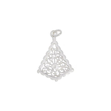 Load image into Gallery viewer, Sterling Silver, 18.6mm Width by 1.7mm Length by 26.4mm Height, Filigree Charm. Quantity Per Pack: 3 Pieces.
