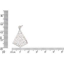 Load image into Gallery viewer, Sterling Silver, 18.6mm Width by 1.7mm Length by 26.4mm Height, Filigree Charm. Quantity Per Pack: 3 Pieces.
