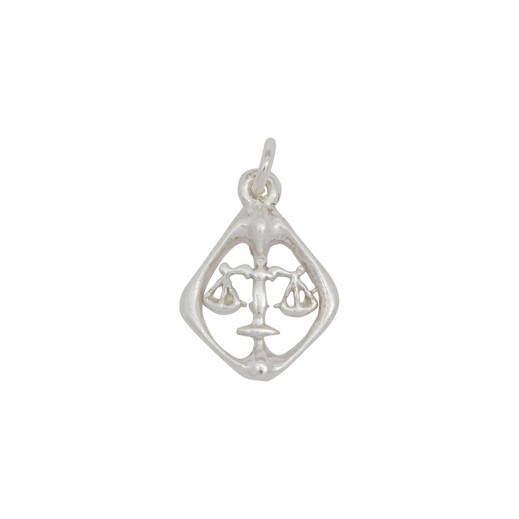 Sterling Silver, 13.4mm Width by 2.1mm Length by 18.2mm Height, Libra Charm. Quantity Per Pack: 4 Pieces.