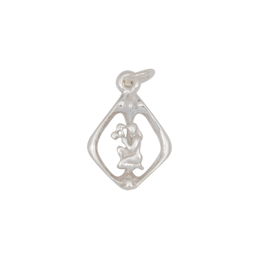 Sterling Silver, 13.1mm Width by 2.8mm Length by 18.9mm Height, Virgo Charm. Quantity Per Pack: 4 Pieces.