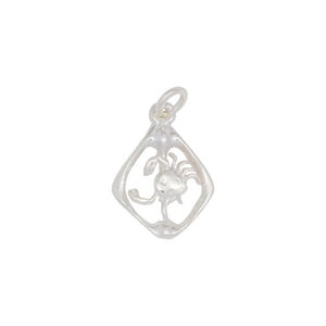 Sterling Silver, 13.2mm Width by 2.1mm Length by 18.4mm Height, Cancer Charm. Quantity Per Pack: 4 Pieces.