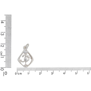 Sterling Silver, 13.2mm Width by 2.1mm Length by 18.4mm Height, Cancer Charm. Quantity Per Pack: 4 Pieces.